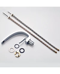 Busdays Chrome Bathroom Faucet,Faucet for Bathroom Sink, Single Hole Bathroom Faucet Modern Single Handle Vanity Basin Faucet