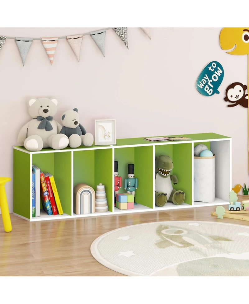 Homlux 5 Cube Decorative Open Bookshelf Kids Toy Storage Organizer Horizontal Vertical