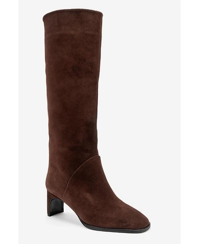 Forever & Always Shoes Women's Taly Leather Block Heel Knee High Boot