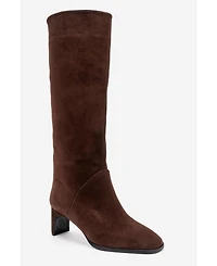 Forever & Always Shoes Women's Taly Leather Block Heel Knee High Boot