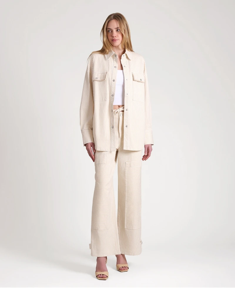 Avec Les Filles Women's Collared Oversized Shirt