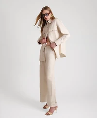 Avec Les Filles Women's Patchwork Wide Leg Jeans