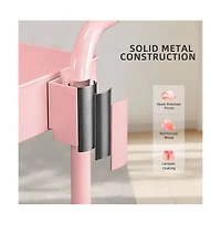 Gouun 3-Tier Metal Rolling Utility Cart with Wheels Mobile Storage Organizer Trolley