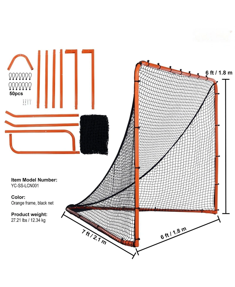 Mecale 6 x 6 Ft Folding Lacrosse Goal with Steel Frame