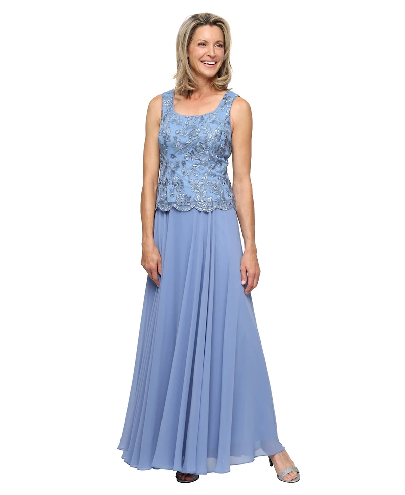 Alex Evenings Women's Scoop Neck Ball Gown & Jacket, 2-Piece Set