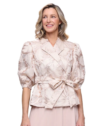 Alex Evenings Women's Printed Jacquard Blouse