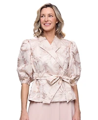 Alex Evenings Women's Printed Jacquard Blouse