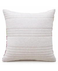 Vibhsa Dear Pear Textured Stripe Embroidered Decorative Pillow, 20" x 20"