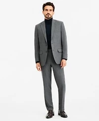 Tallia Mens Classic Fit Gray Blue Check Suit Separates