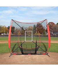 Mecale 7 x 7 Ft Baseball Softball Practice Net with Bow Frame, Tee, 12 Balls and Ball Collector