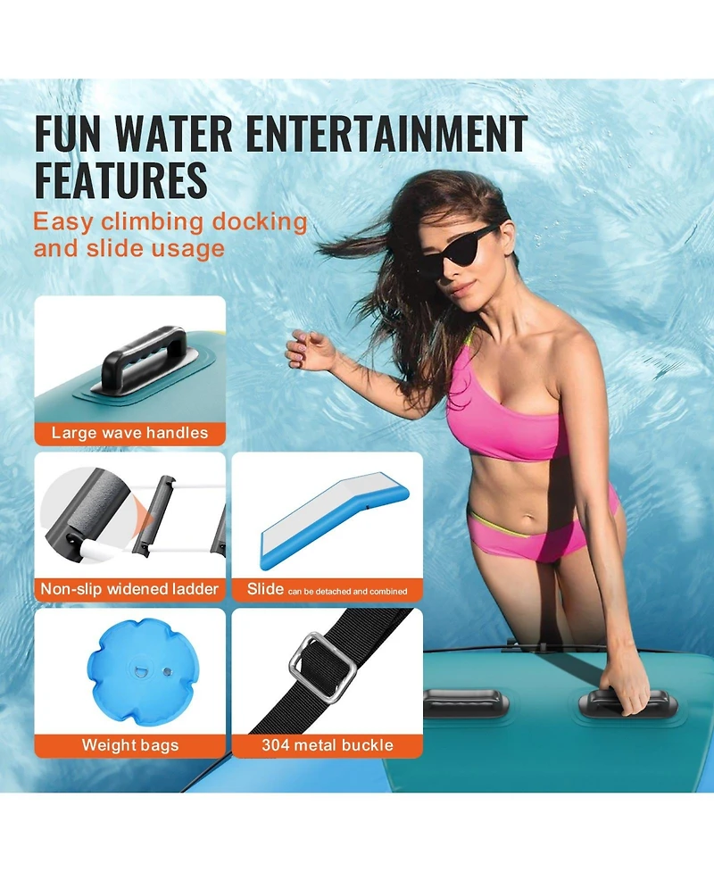 Mecale Inflatable Water Bouncer with Slide, Ladder and Air Pump