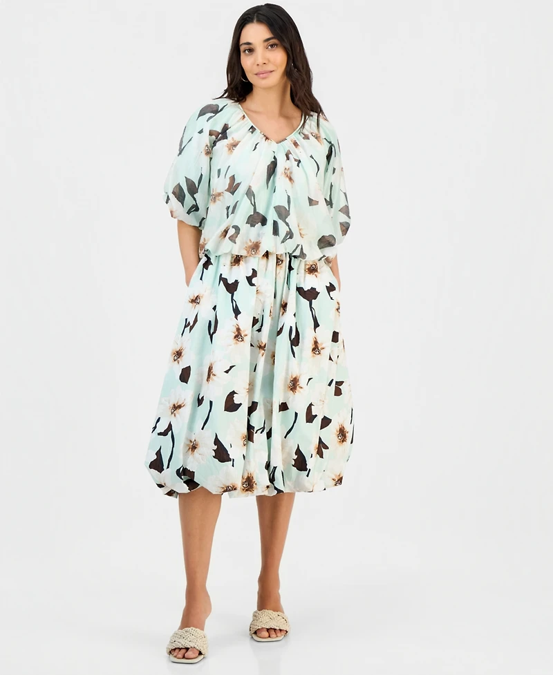 I.n.c. International Concepts Petite Puff-Sleeve Bubble Blouse, Macy's Exclusive