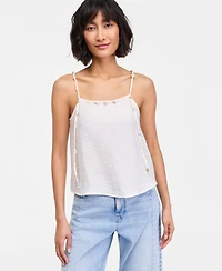 On 34th Women's Beaded-Strap Cropped Gauze Tank Top, Macy's Exclusive