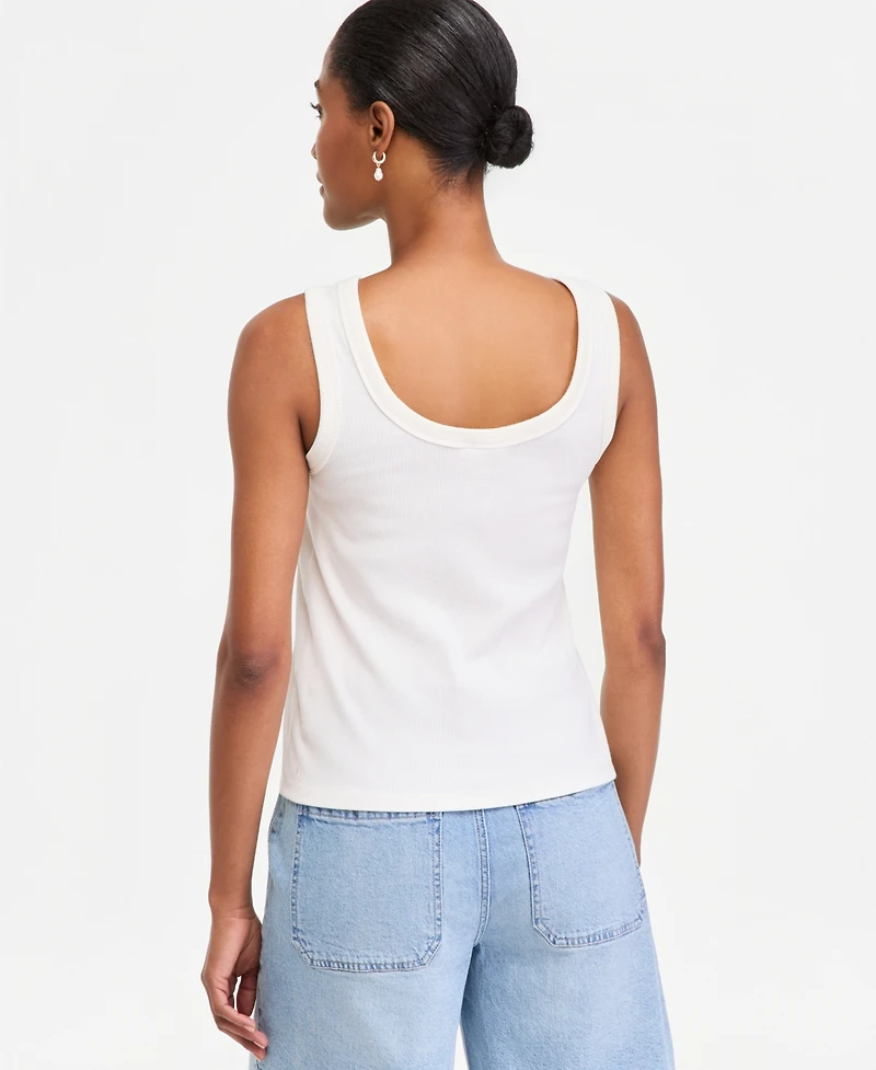 On 34th Women's Scoop-Neck Floral Crochet Tank Top, Macy's Exclusive