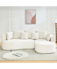 gaomon Sectional Cloud Modular Modern Curved Sofa with Chaise Lounge Chenille Fabric Convertible Compression Sleeper Sofa