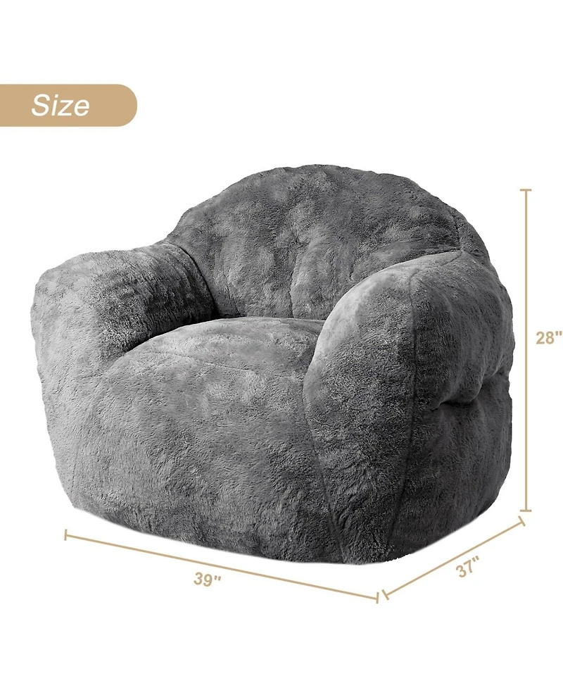 gaomon 39" Bean Bag Chair with Armrests, High-Density Foam Floor Sofa for Adults & Kids, Comfy Living Room Seat