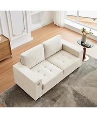 gaomon 70" Oversized Cloud Couch, Mid-Century Chenille Sofa with Usb and Side Pockets, Deep Seat