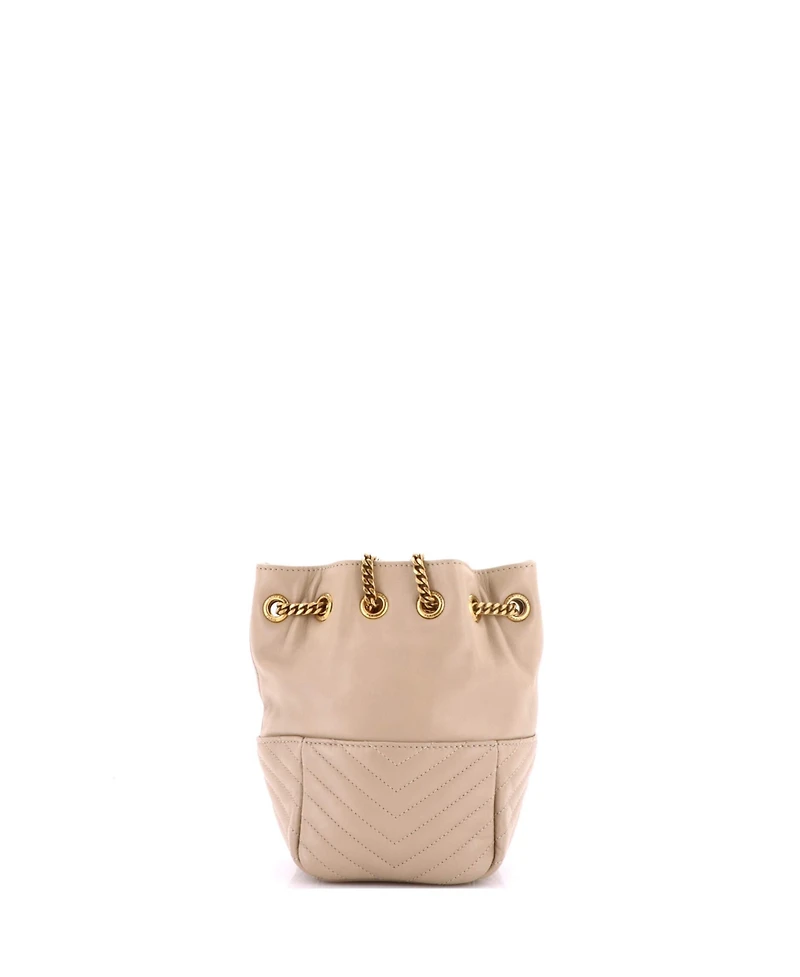 Pre-Owned Saint Laurent Mini Joe Bucket Bag Matelasse Chevron Leather