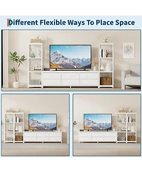 gaomon Tv Stand Dresser for 75 Inch Tv, Large Entertainment Center with Fabric Drawers & 4 Tier Storage Shelves, Modern Industrial Tv Console