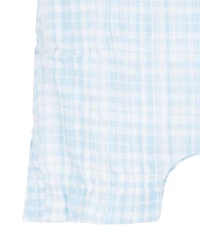 Rare Editions Baby Girls' Gingham Romper with Embroidery