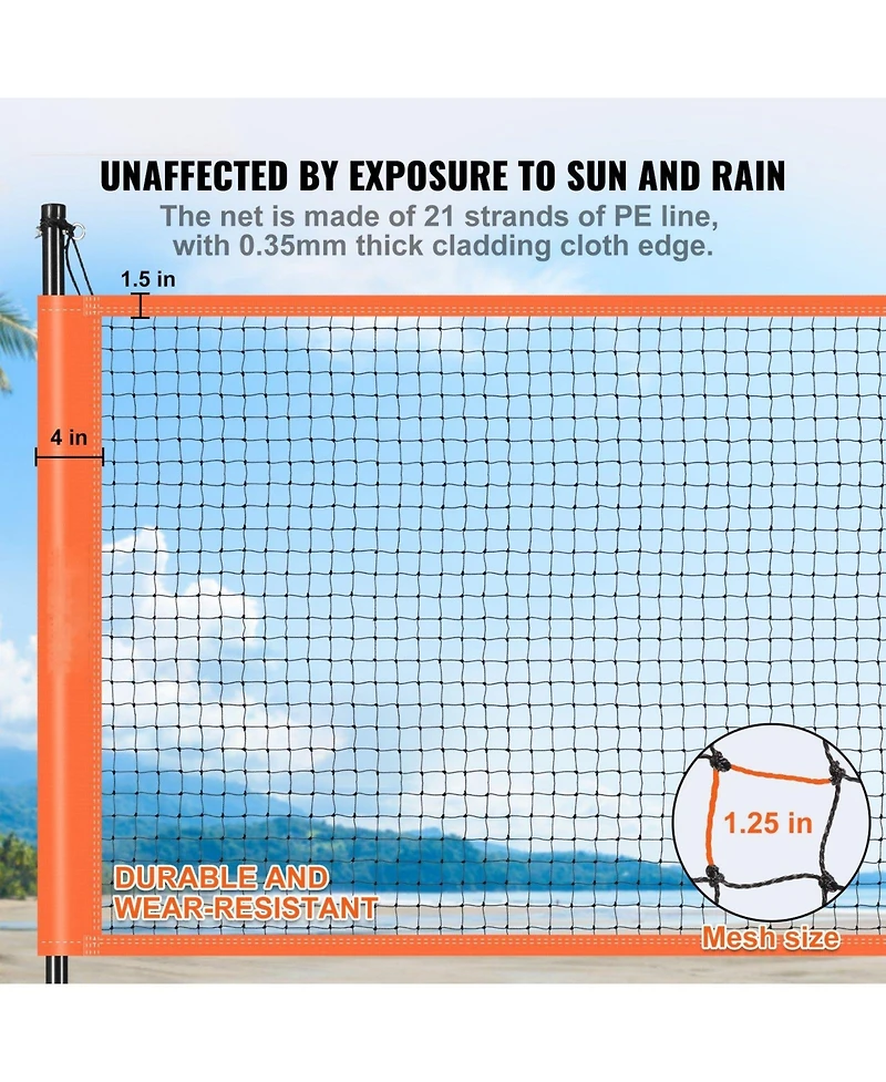 Mecale Volleyball and Badminton Combo Set with Adjustable Net and Carry Bag