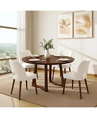 gaomon Wooden Dining Chairs Set of 2,Modern Fabric Upholstered Dining Room Chair Hollow Back Kitchen Chairs with Adjustable Foot Pads