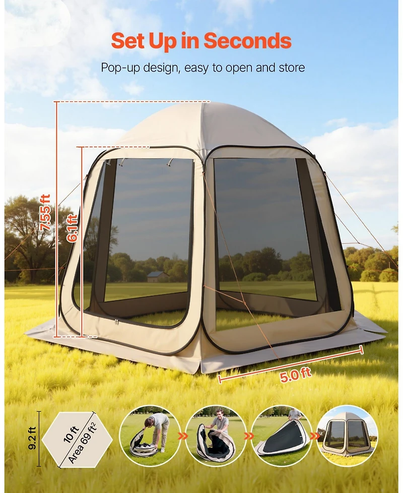 Mecale Pop-Up Screen House Tent for 4-8 People