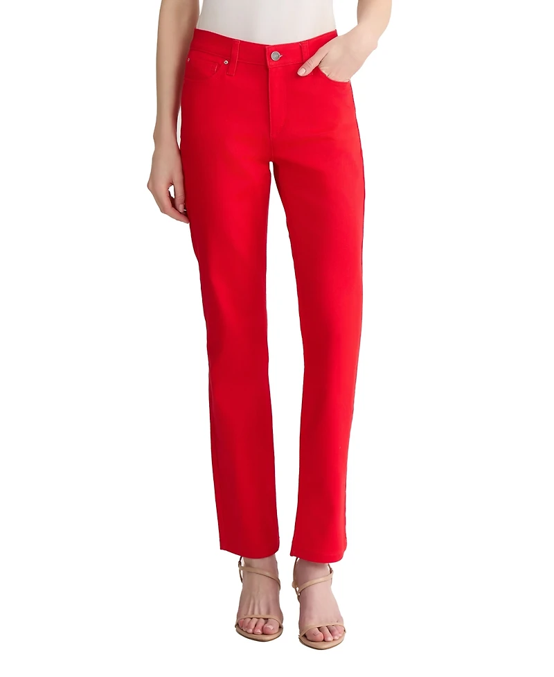 Jones New York Women's Mid Rise Straight Leg Jeans