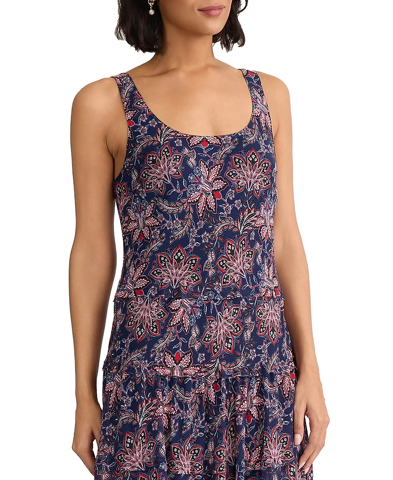 Jones New York Women's Sleeveless Scoop Neck Polyester Maxi Dress
