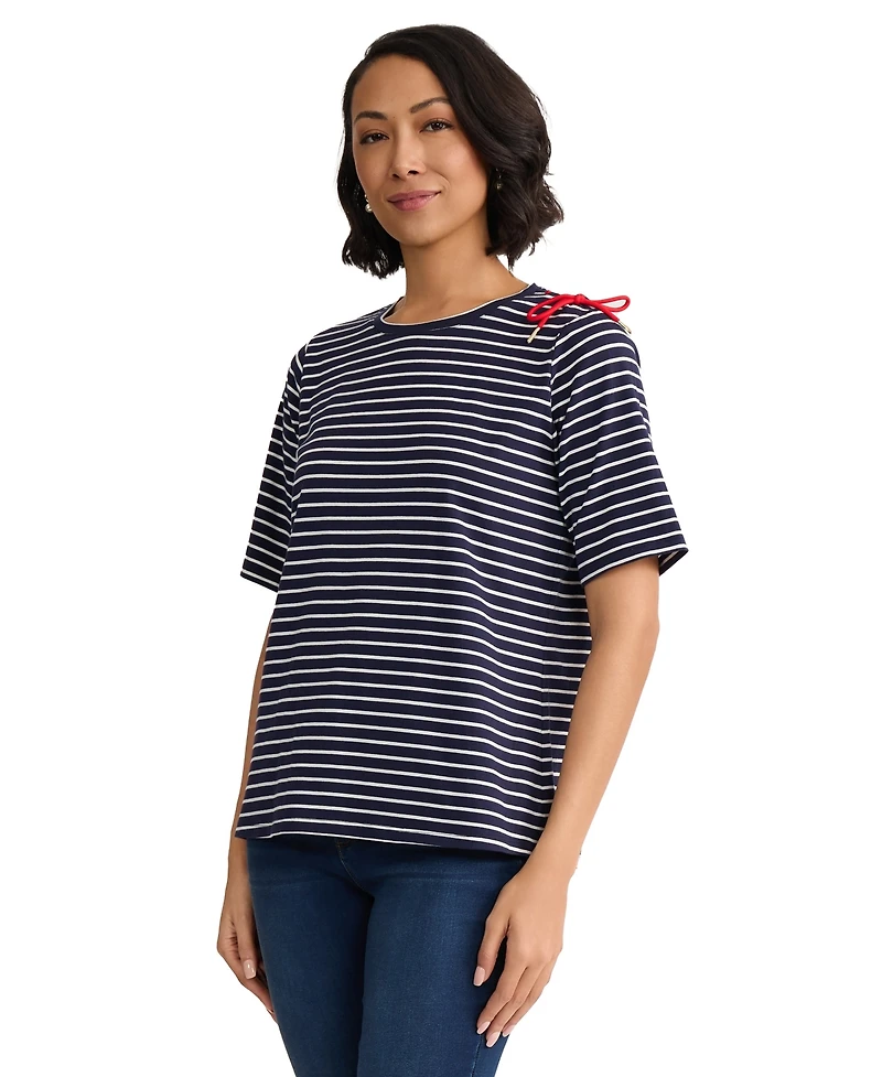 Jones New York Women's Short-Sleeve Crewneck Top