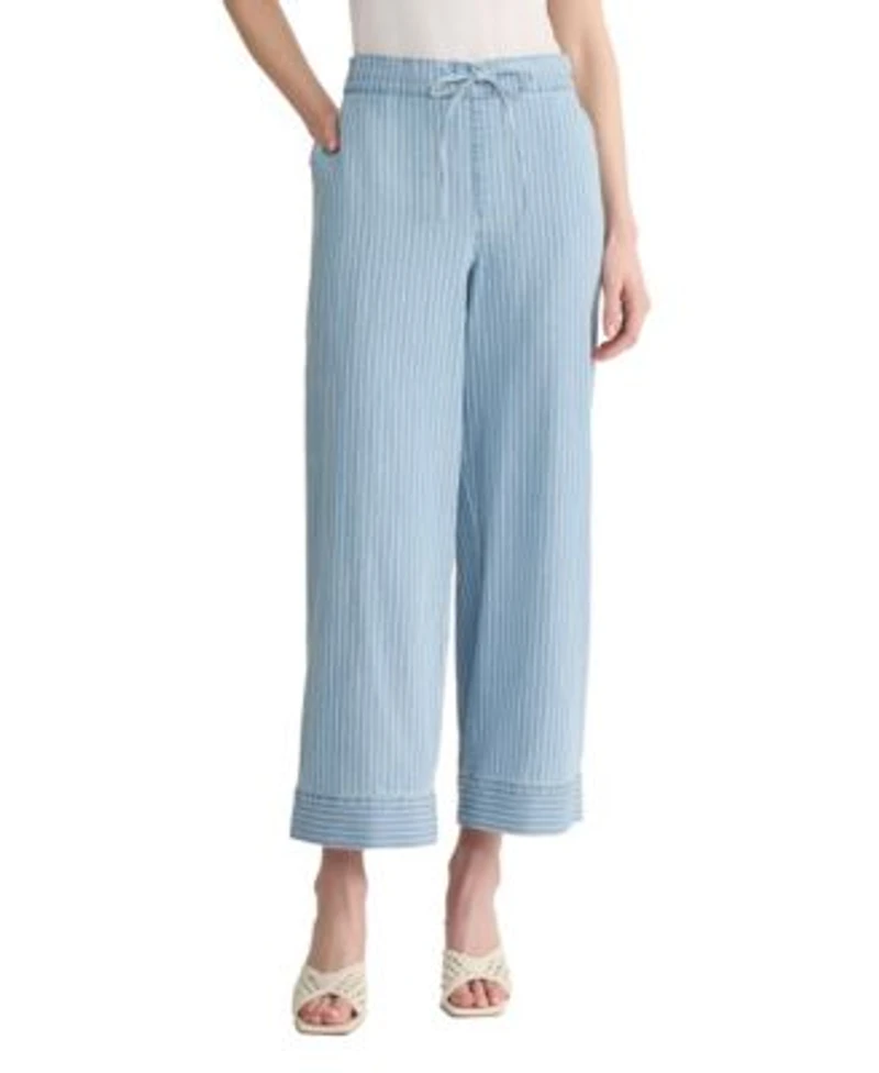 Jones New York Womens High Rise Ankle Length Cotton Pants