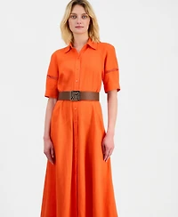 Anne Klein Women's Raglan-Sleeve Midi Shirtdress