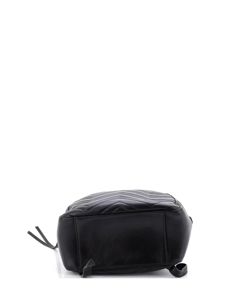 Pre-Owned Gucci Small Gg Marmont Backpack Matelasse Leather