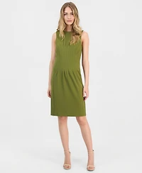Anne Klein Women's Pleated-Waist Scuba-Crepe Sheath Dress