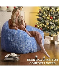 gaomon Adult Bean Bag Chair with Armrest, Faux Fur Plush
