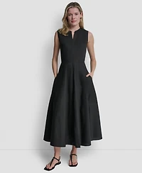 Dkny Jeans Women's Sleeveless V-Neck Midi Dress