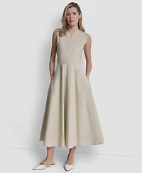 Dkny Jeans Women's Sleeveless V-Neck Midi Dress