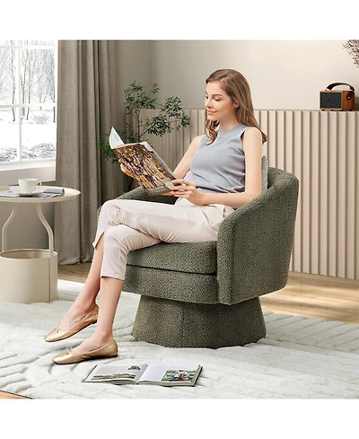 gaomon 360° Chenille Swivel Accent Chair with Storage