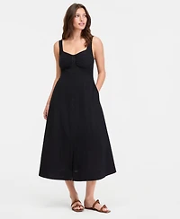 On 34th Women's Cotton Sweetheart-Neck Button-Front Midi Dress, Macy's Exclusive
