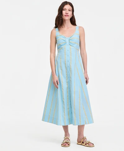 On 34th Women's Cotton Sweetheart-Neck Button-Front Midi Dress, Macy's Exclusive
