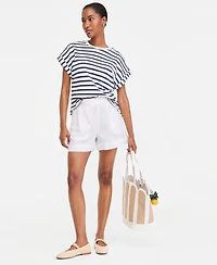 On 34th Women's Linen-Blend Tailored Pull-On Shorts, Macy's Exclusive