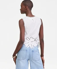 On 34th Women's Cotton Floral-Cutwork Lace-Trim Tank Top, Macy's Exclusive