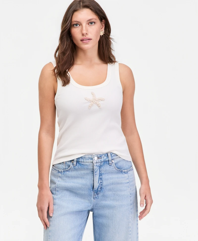 On 34th Women's Scoop-Neck Starfish Crochet Tank Top, Macy's Exclusive