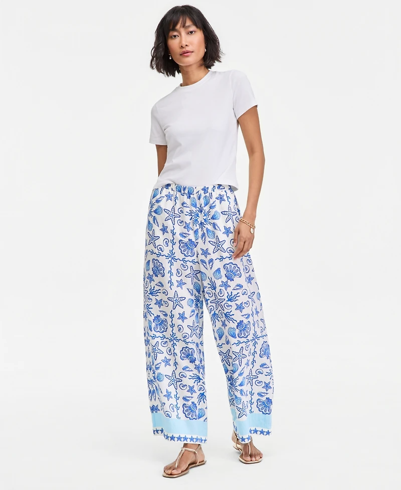 On 34th Women's Serene Shores Wide-Leg Pull-On Pants, Macy's Exclusive