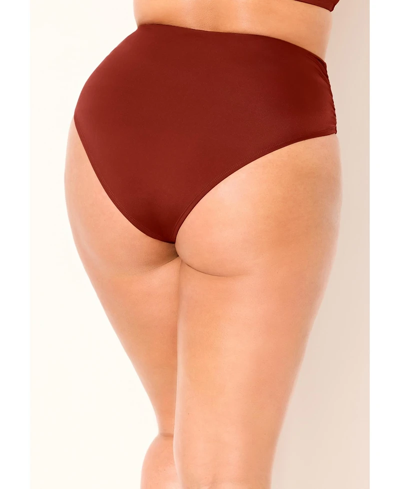 Swimsuits for All Women's Side Shirred High Waist Swim Brief