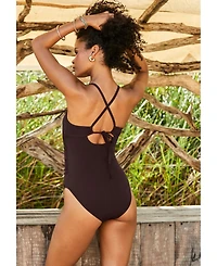 Swimsuits for All Women's Crossback High Neck One Piece Swimsuit
