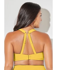 Swimsuits for All Women's Bra Drape Front Underwire Bikini Top