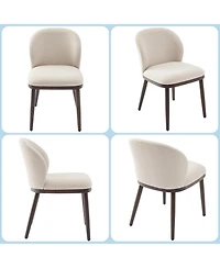 gaomon Dining Chair Set of 6,Modern Upholstered Kitchen Chairs with Ergonomic Back Support,Dining Room Wood Legs