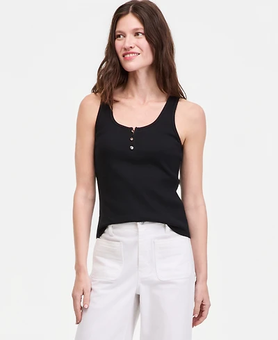 On 34th Women's Scoop-Neck Henley Tank Top, Macy's Exclusive