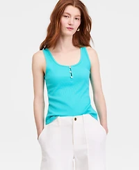 On 34th Women's Scoop-Neck Henley Tank Top, Macy's Exclusive